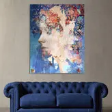 تابلو بوم نقاشیخط هنری مدرن ایرانی گالری چارگوش مدل 5569