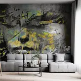 کاغذ دیواری پوستری نقاشیخط سنتی و ایرانی مدرن با شعر صدا کن مرا صدای تو خوب است از گالری چارگوش مدل 4512.1