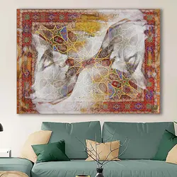 تابلو بوم نقاشیخط هنری مدرن ایرانی گالری چارگوش مدل 2243