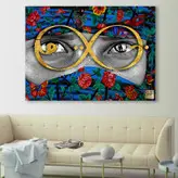 تابلو بوم نقاشیخط هنری مدرن ایرانی گالری چارگوش مدل 2850.2