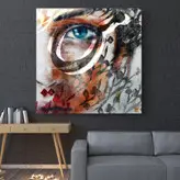 تابلو بوم نقاشیخط هنری مدرن ایرانی گالری چارگوش مدل 2774