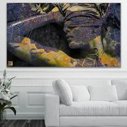 تابلو بوم نقاشیخط هنری مدرن ایرانی گالری چارگوش مدل 2837