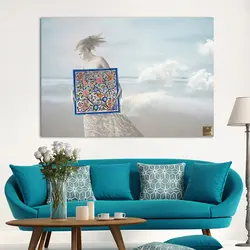 تابلو بوم نقاشیخط هنری مدرن ایرانی گالری چارگوش مدل 2522