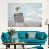 تابلو بوم نقاشیخط هنری مدرن ایرانی گالری چارگوش مدل 2522