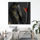 تابلو بوم نقاشیخط هنری مدرن ایرانی گالری چارگوش مدل 2964