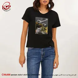 تیشرت هنری با طرح سمازن و شعر ای هیچ برای هیچ بر هیچ مپیچ برند چام 2943