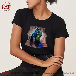 تیشرت هنری ایرانی با شعر یک بار زاید آدمی من بارها زاییده‌ام برند چام 2981