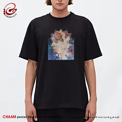 تیشرت خاص مدرن هنری با طرح چهره بانو ای در مقرنس برند چام 5569
