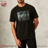 تیشرت هنری ایرانی با شعر عاقلان نقطهٔ پرگارِ وجودند برند چام 7115