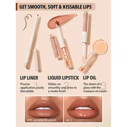 ست خط لب و رژ لب مایع دو سر شیگلم رنگ Moody Taupe65456846859476884
