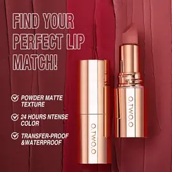 رژ لب جامد مات و با دوام او تو اوO.TWO.O Matte Finish Waterproof Long Wear Silky Lipstick