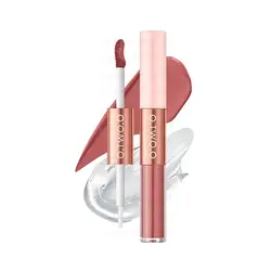 رژ لب مایع مات و لیپ گلاس دو سر او تو اوO.TWO.O 2 IN 1 Matte Long Wear Lip Gloss Clear Moisturizing Lip Oil