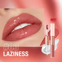 رژ لب مایع مات و لیپ گلاس دو سر او تو اوO.TWO.O 2 IN 1 Matte Long Wear Lip Gloss Clear Moisturizing Lip Oil