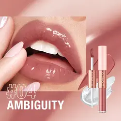 رژ لب مایع مات و لیپ گلاس دو سر او تو اوO.TWO.O 2 IN 1 Matte Long Wear Lip Gloss Clear Moisturizing Lip Oil