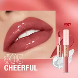 رژ لب مایع مات و لیپ گلاس دو سر او تو اوO.TWO.O 2 IN 1 Matte Long Wear Lip Gloss Clear Moisturizing Lip Oil