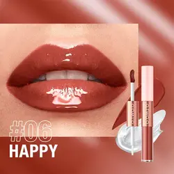 رژ لب مایع مات و لیپ گلاس دو سر او تو اوO.TWO.O 2 IN 1 Matte Long Wear Lip Gloss Clear Moisturizing Lip Oil