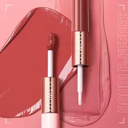 رژ لب مایع مات و لیپ گلاس دو سر او تو اوO.TWO.O 2 IN 1 Matte Long Wear Lip Gloss Clear Moisturizing Lip Oil