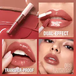 رژ لب مایع مات و لیپ گلاس دو سر او تو اوO.TWO.O 2 IN 1 Matte Long Wear Lip Gloss Clear Moisturizing Lip Oil