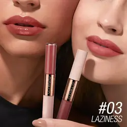 رژ لب مایع مات و لیپ گلاس دو سر او تو اوO.TWO.O 2 IN 1 Matte Long Wear Lip Gloss Clear Moisturizing Lip Oil