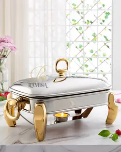 سوفله خوری مستطیل رامیسا مدل پا طلایی (سایز بزرگ)