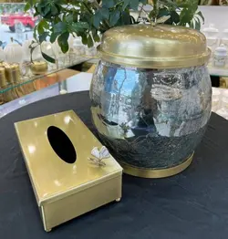 جای دستمال و سطل شیشه ترک