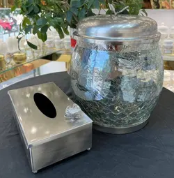 جای دستمال و سطل شیشه ترک