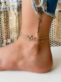 پابند آب طلا مدل حلقه بال دار کد ۸۹۱