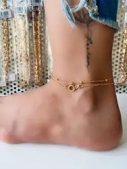 پابند آب طلا مدل حلقه بال دار کد ۸۹۱