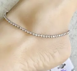 پابند آب طلا مدل تک ردیف تمام نگین کد ۸۹۱