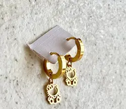 گوشواره رینگ با آویز هلو کیتی کد ۲۹۹