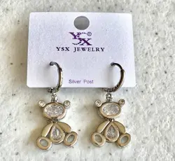 گوشواره آویز عروسک نگین دار کد ۵۹۱