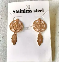 گوشواره استیل آویز برگ کد ۲۹۹