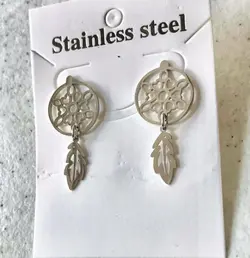 گوشواره استیل آویز برگ کد ۲۹۹