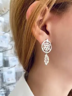 گوشواره استیل آویز برگ کد ۲۹۹