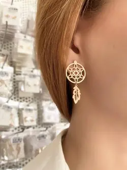 گوشواره استیل آویز برگ کد ۲۹۹