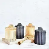 شمع شیشه ای در دار معطر به اسانس لوندر