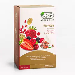 دمنوش میوه ای توت و میوه های قرمز 18 عددی مهر گیاه » فروشگاه آنلاین عطاری معماریانی