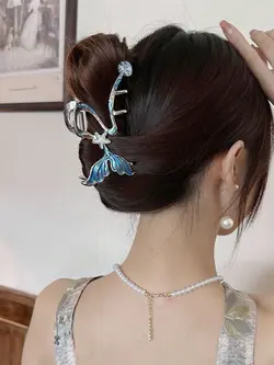 کلیپس مو فلزی رنگ ثابت طرح پری دریایی وارداتی