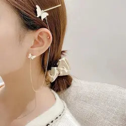 گیره مو گوشواره دار متصل به هم طرح پروانه رنگ ثابت
