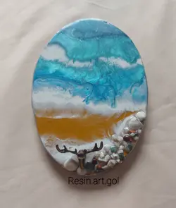 جاکلیدی دیواری رزینی طرح دریا و ساحل