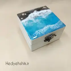 باکس چوب و رزین طرح دریا