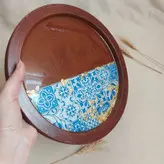سینی پذیرایی مدرن چوب و رزین