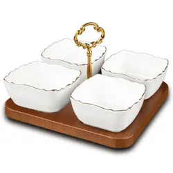 سرویس اردوخوری چهارخانه لبه طلایی کد 456