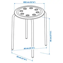 چهارپایه ایکیا سفید مدل MARIUS