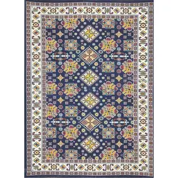 گلیم ماشینی کد 100 زمینه سورمه ای (غیربرجسته)