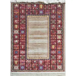 فرش مهستان گبه کد 200 زمینه بژ (برجسته)