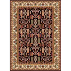 فرش گبه 700 شانه کد 121 زمینه سورمه ای (غیربرجسته)