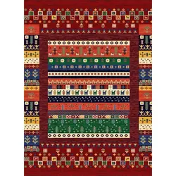 فرش گبه 700 شانه کد 120 زمینه لاکی (غیربرجسته)