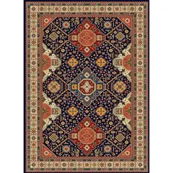 فرش گبه 700 شانه کد 115 زمینه سورمه ای (غیربرجسته)