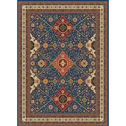 فرش گبه 700 شانه کد 115 زمینه آبی (غیربرجسته)